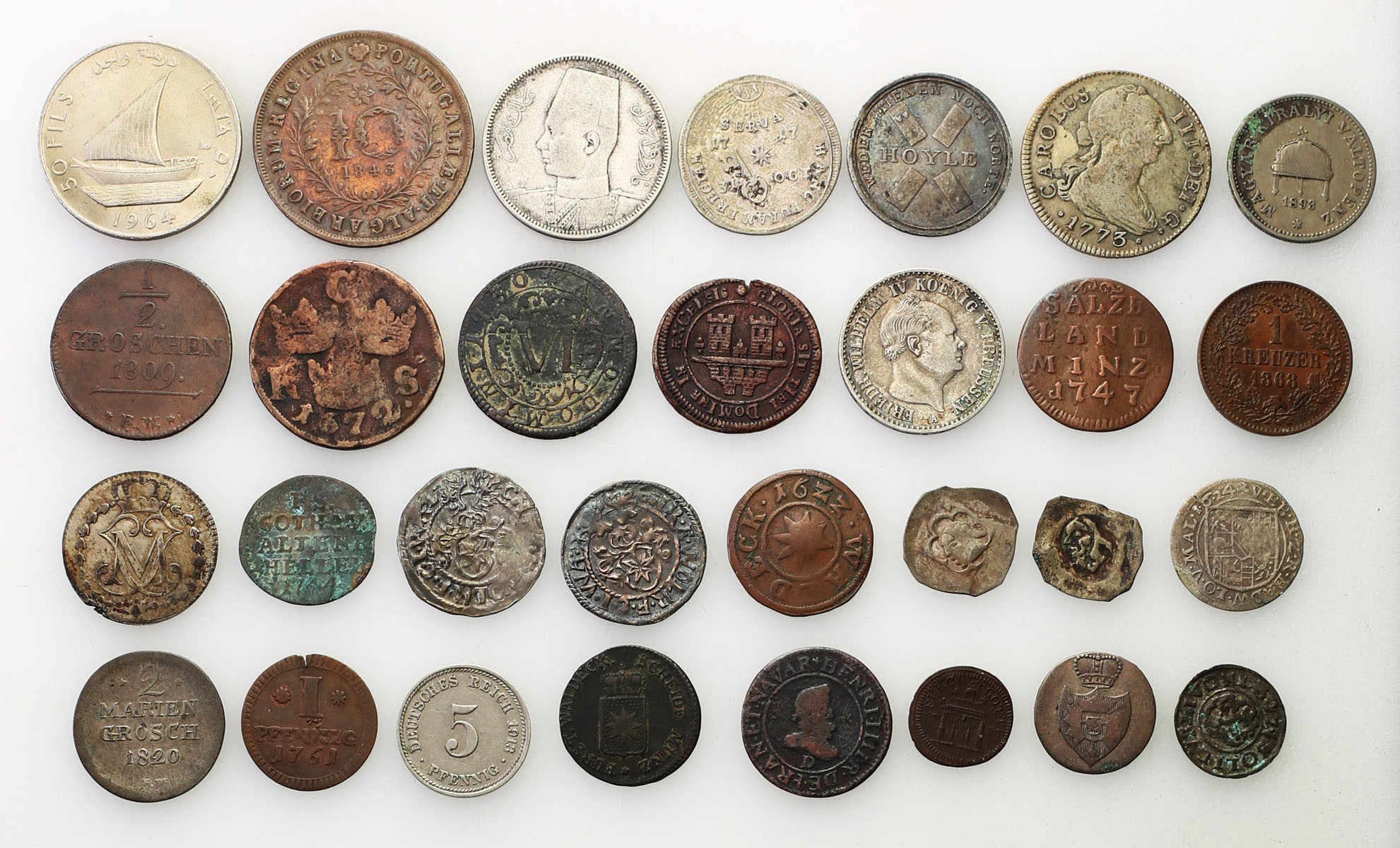 Świat – Austria, Niemcy, Hiszpania, Francja, Portugalia, zestaw 30 monet